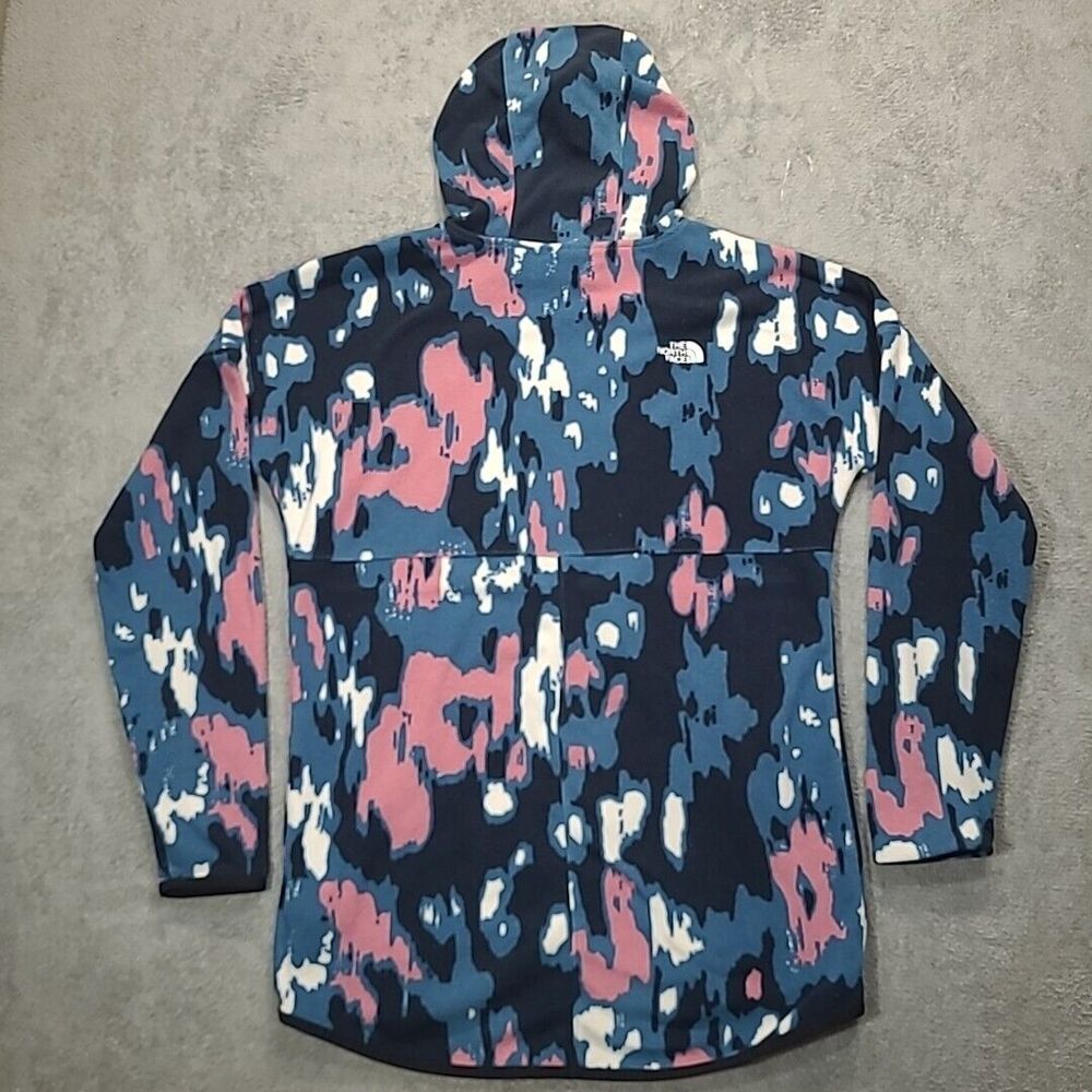 The North Face Glacier Pullover Fleece Hoodie Blue/Pink Abstract Print S P - Picture 13 of 16